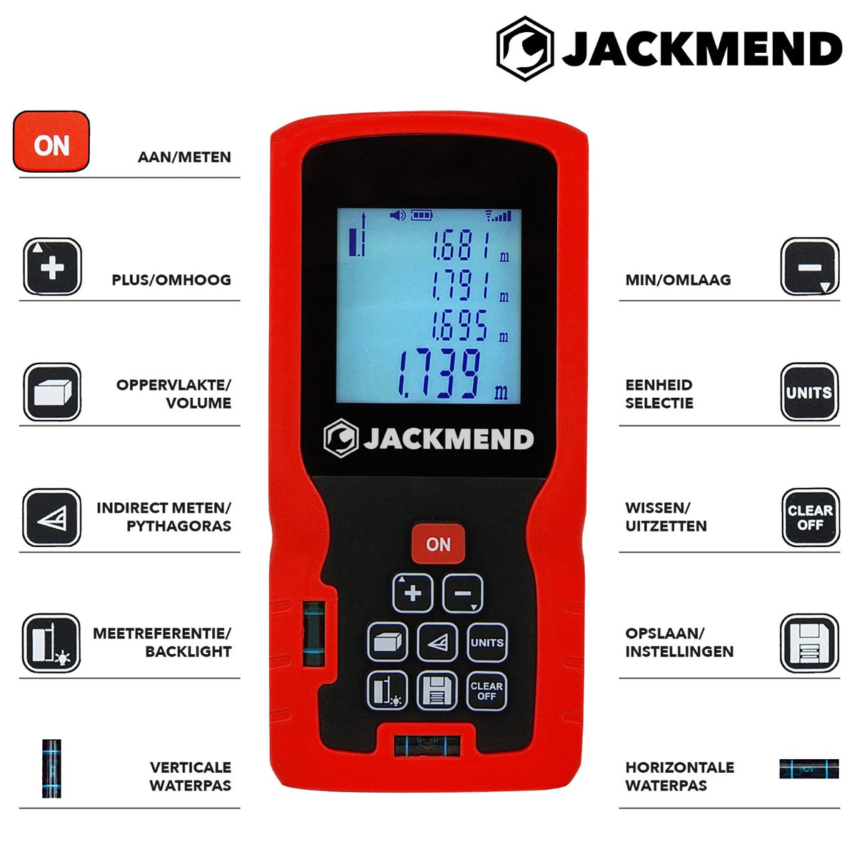 Télémètre laser professionnel JACKMEND avec une portée de 50 mètres